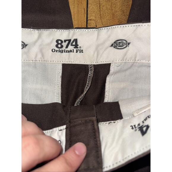 Dickies 874 Original Fit Work Pants Brown 26x29 Double Knee Skater Workwear Y2K - Picture 4 of 5